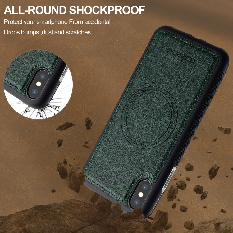 For iPhone XS Max LC.IMEEKE Magsafe Phone Case(Green)