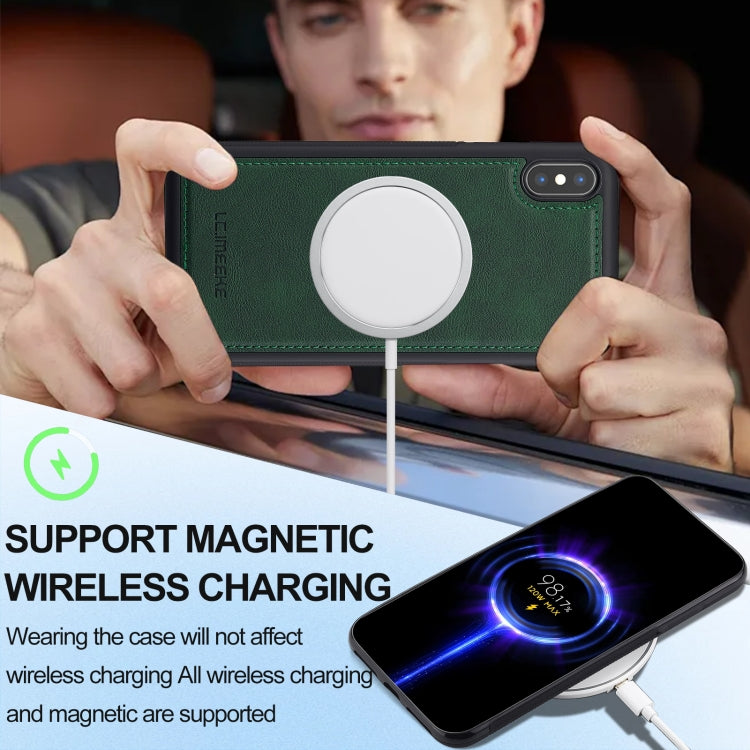 For iPhone XS Max LC.IMEEKE Magsafe Phone Case(Green)
