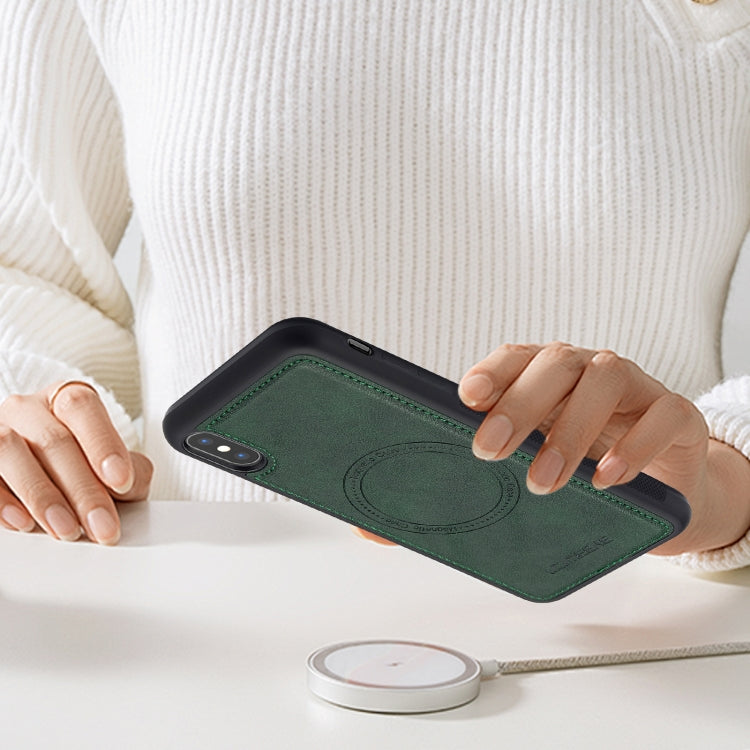 For iPhone XS Max LC.IMEEKE Magsafe Phone Case(Green)