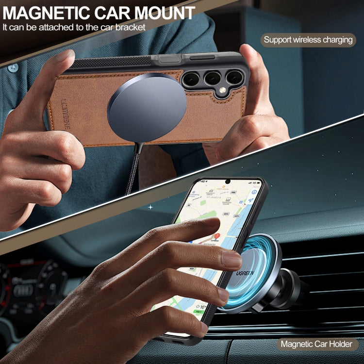 For Samsung Galaxy S24+ 5G LC.IMEEKE Magsafe Phone Case(Brown)