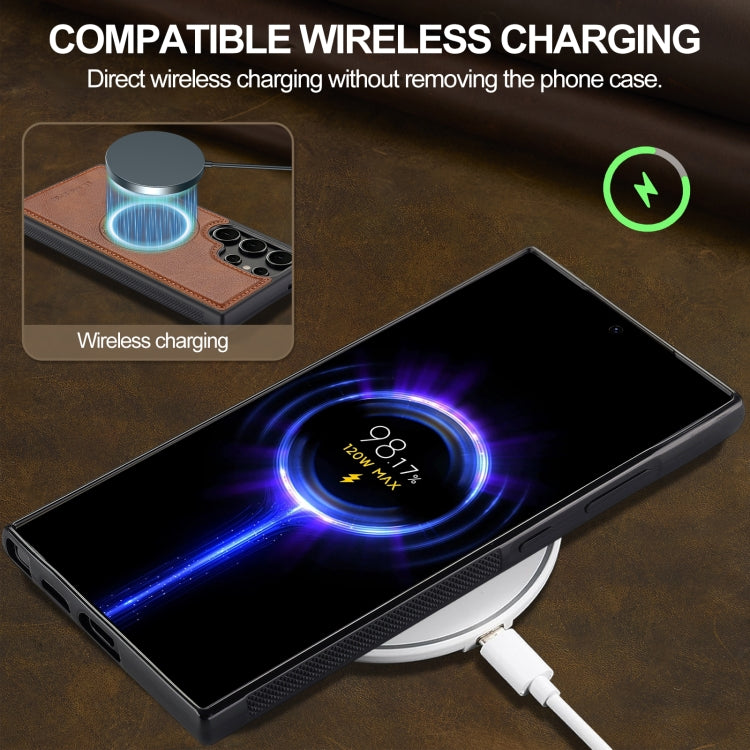 For Samsung Galaxy S23 Ultra 5G LC.IMEEKE Magsafe Phone Case(Brown)
