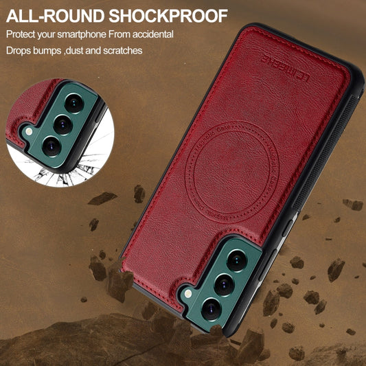 For Samsung Galaxy S22 5G LC.IMEEKE Magsafe Phone Case(Red)