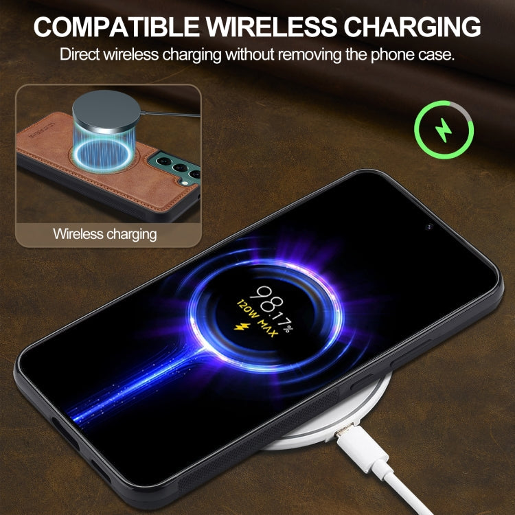 For Samsung Galaxy S22+ 5G LC.IMEEKE Magsafe Phone Case(Brown)