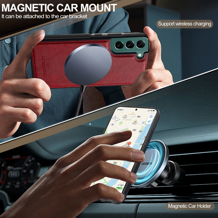 For Samsung Galaxy S21+ 5G LC.IMEEKE Magsafe Phone Case(Red)