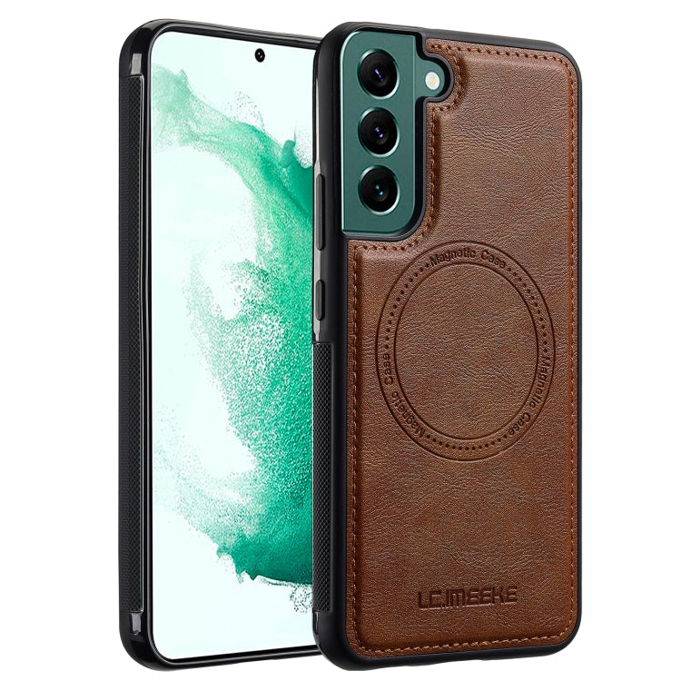 For Samsung Galaxy S21+ 5G LC.IMEEKE Magsafe Phone Case(Brown)