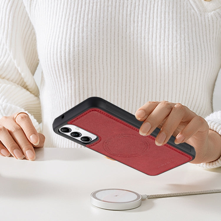 For Samsung Galaxy A34 5G LC.IMEEKE Magsafe Phone Case(Red)