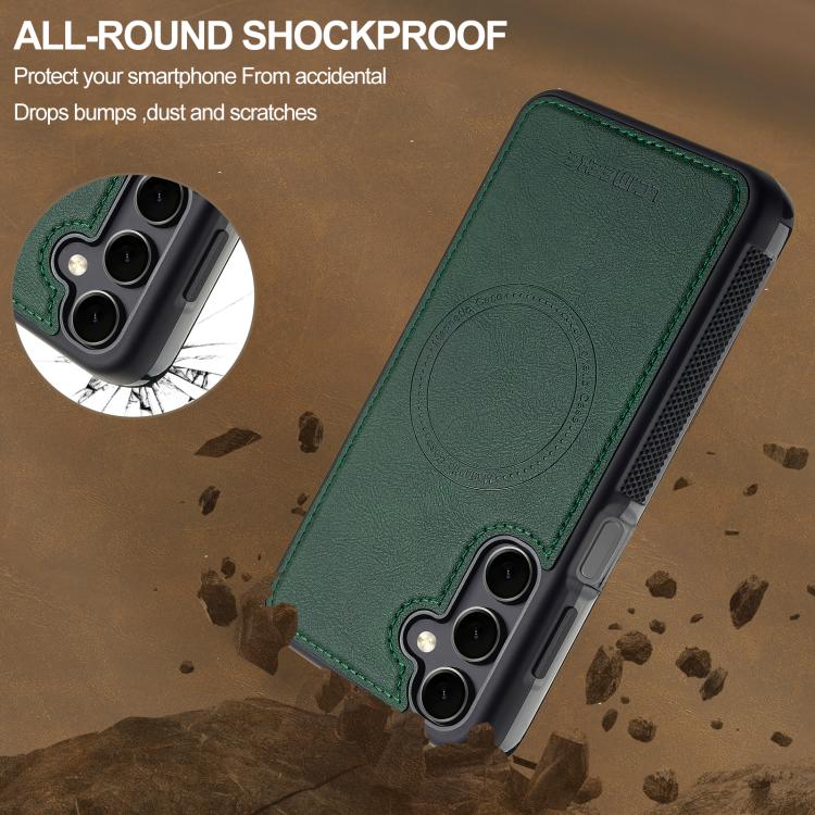 For Samsung Galaxy A56 5G LC.IMEEKE Magsafe Phone Case(Green)