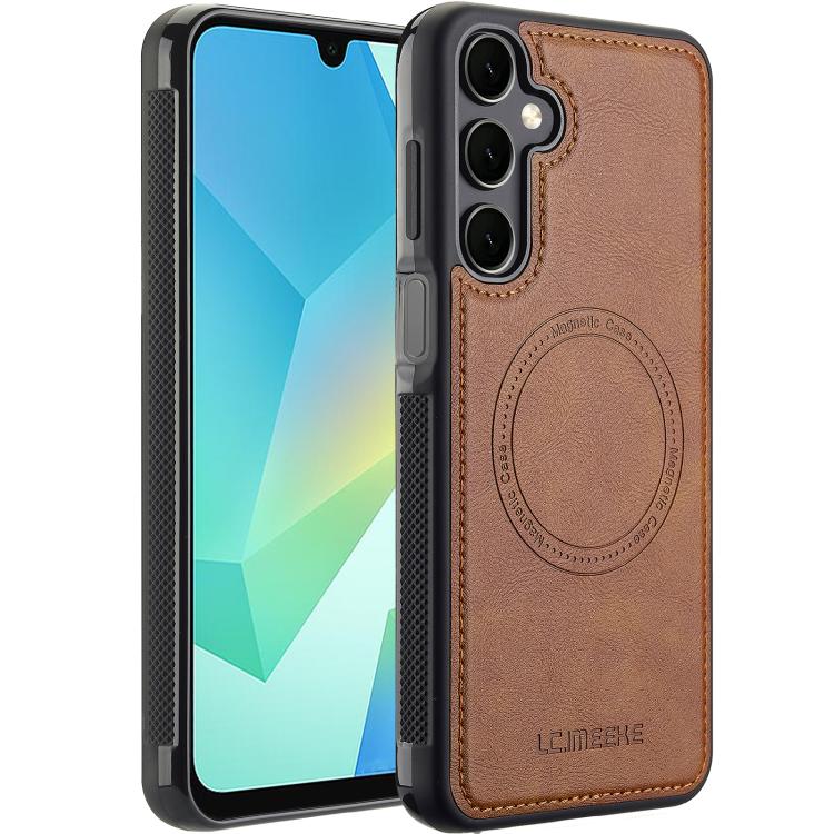 For Samsung Galaxy A56 5G LC.IMEEKE Magsafe Phone Case(Brown)