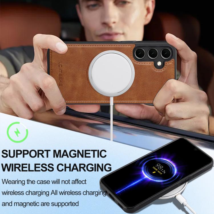 For Samsung Galaxy A36 5G LC.IMEEKE Magsafe Phone Case(Brown)