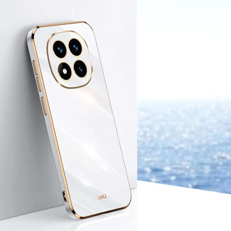 For Redmi Note 14 Pro 5G XINLI Straight Edge 6D Electroplate TPU Phone Case(White)