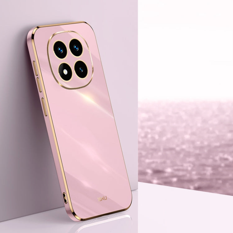 For Redmi Note 14 Pro 5G XINLI Straight Edge 6D Electroplate TPU Phone Case(Cherry Purple)