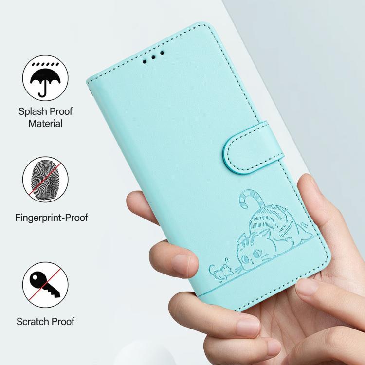 Cat Rat Embossed Pattern RFID Leather Phone Case with Lanyard, For Doogee Note 56 / Note 56 Pro, For Doogee N60 Pro, For Doogee Note 59 5G / Note 59 Pro, For Doogee N55 Plus
