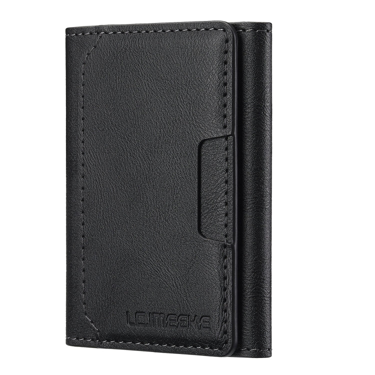 LC.IMEEKE 5-Cards MagSafe RFID Leather Card Bag(Black)
