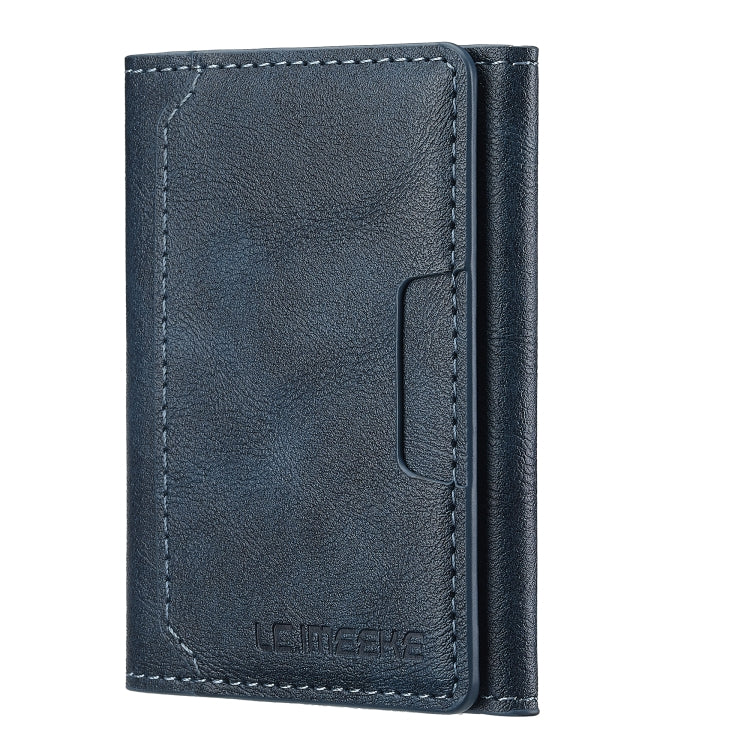LC.IMEEKE 5-Cards MagSafe RFID Leather Card Bag(Blue)