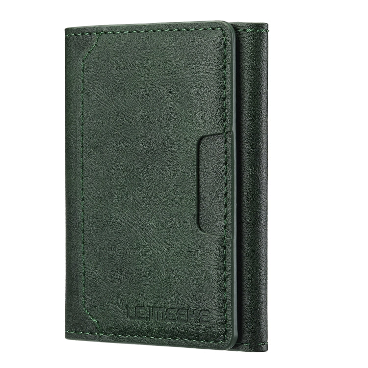 LC.IMEEKE 5-Cards MagSafe RFID Leather Card Bag(Green)