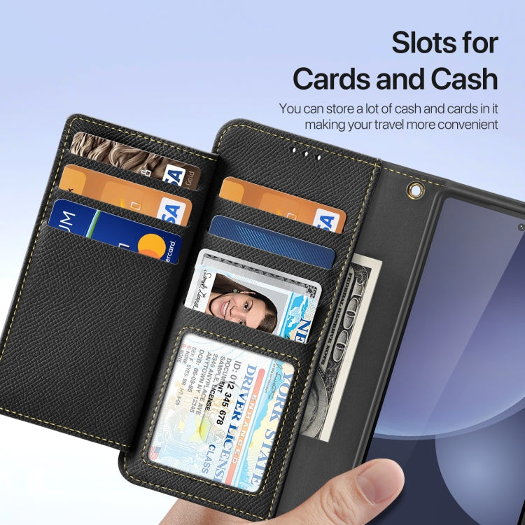 For Samsung Galaxy S25 Ultra 5G DUX DUCIS Lawa Series 2 in 1 Wallet Zipper Detachable MagSafe Phone Case with Lanyard(Black)