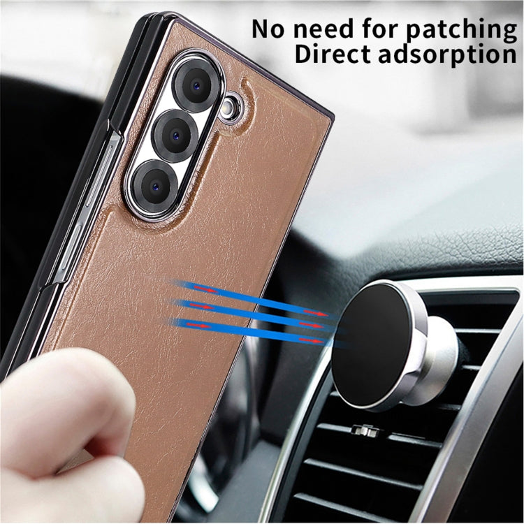For Samsung Galaxy Z Fold6 VIETAO Integrated MagSafe PU Phone Case(Black)