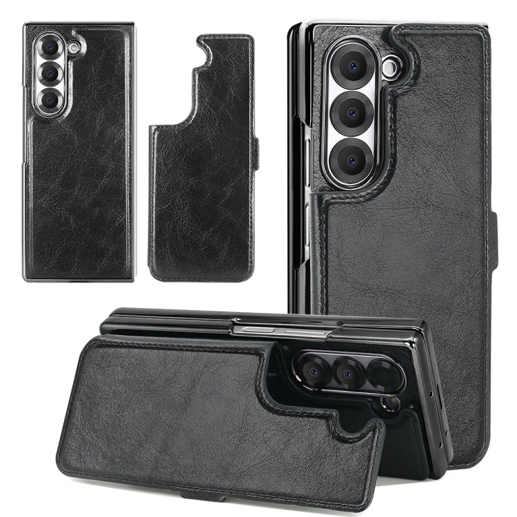 For Samsung Galaxy Z Fold6 VIETAO Integrated RFID MagSafe Detachable PU Phone Case(Black)