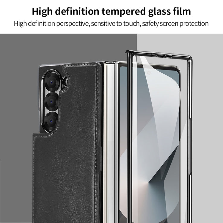 For Samsung Galaxy Z Fold6 VIETAO Integrated RFID MagSafe Detachable PU Phone Case(Black)