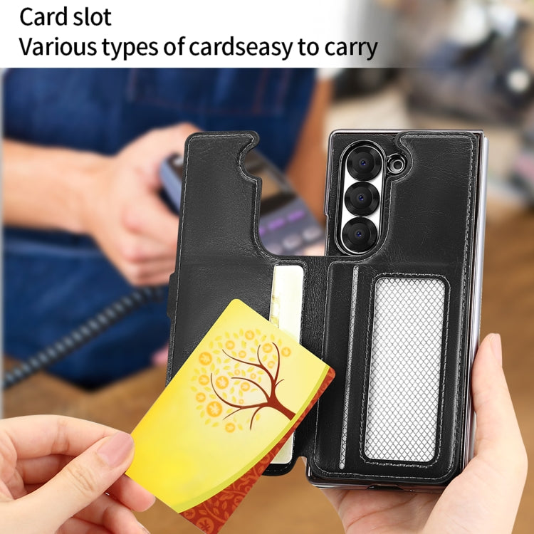 For Samsung Galaxy Z Fold6 VIETAO Integrated RFID MagSafe Detachable PU Phone Case(Green)