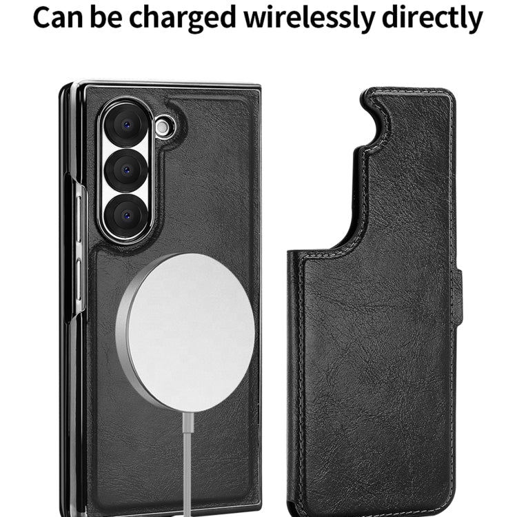 For Samsung Galaxy Z Fold5 VIETAO Integrated RFID MagSafe Detachable PU Phone Case(Green)