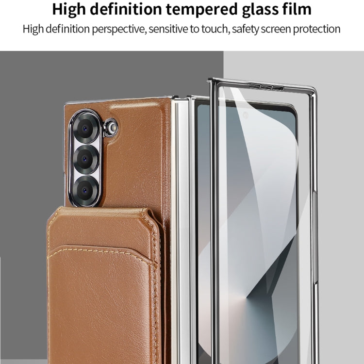 For Samsung Galaxy Z Fold6 VIETAO Integrated MagSafe RFID Detachable Card Bag PU Phone Case(Black)