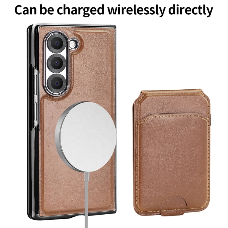 For Samsung Galaxy Z Fold5 VIETAO Integrated MagSafe RFID Detachable Card Bag PU Phone Case(Black)
