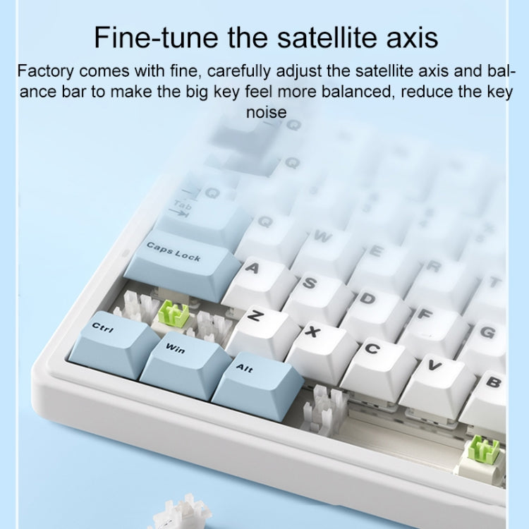 AULA F75 80 Keys Wired/2.4G/Bluetooth Three Model Customized RGB Mechanical Keyboard(Sea Salt Blue)