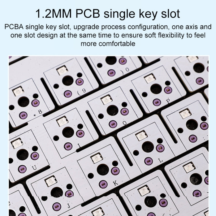 AULA F75 80 Keys Wired/2.4G/Bluetooth Three Model Customized RGB Mechanical Keyboard(Side Engraved Purple)