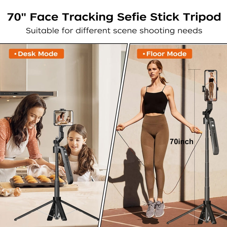 FUNSNAP A6 360 Degree Al Gimbal Selfie Stick Smart Face Tracking Integrated Tripod(Black)