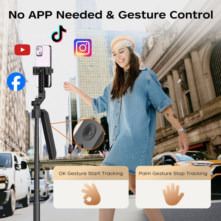 FUNSNAP A6 360 Degree Al Gimbal Selfie Stick Smart Face Tracking Integrated Tripod(Black)