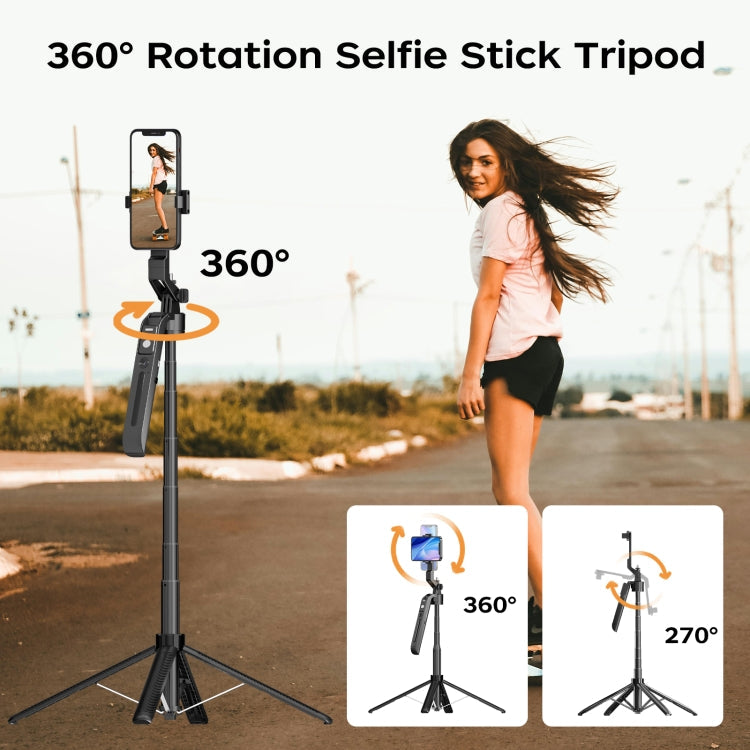 FUNSNAP A6 360 Degree Al Gimbal Selfie Stick Smart Face Tracking Integrated Tripod(Black)