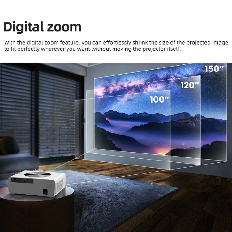 AUN AKEY7 MAX 1920x1080P HD Android LCD Projector EU Plug(White)
