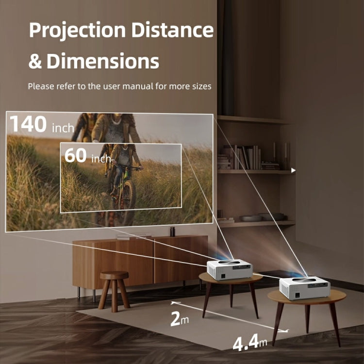 AUN AKEY7 MAX 1920x1080P HD Android LCD Projector UK Plug(White)