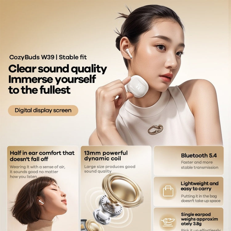 REMAX W39 Stereo Digital Display Wireless Bluetooth Earphone(Starry Blue)