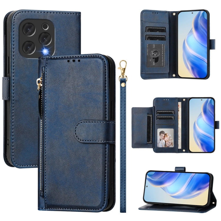 Multi-Card Slots Zipper Wallet Leather Phone Case, For Doogee Note 56 / Note 56 Pro, For Doogee Note 59 / Note 59 Pro, For Doogee N55 Plus
