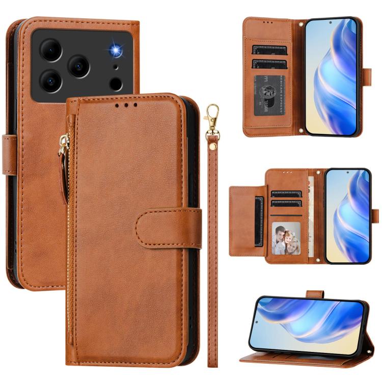 Multi-Card Slots Zipper Wallet Leather Phone Case, For Doogee Note 56 / Note 56 Pro, For Doogee Note 59 / Note 59 Pro, For Doogee N55 Plus