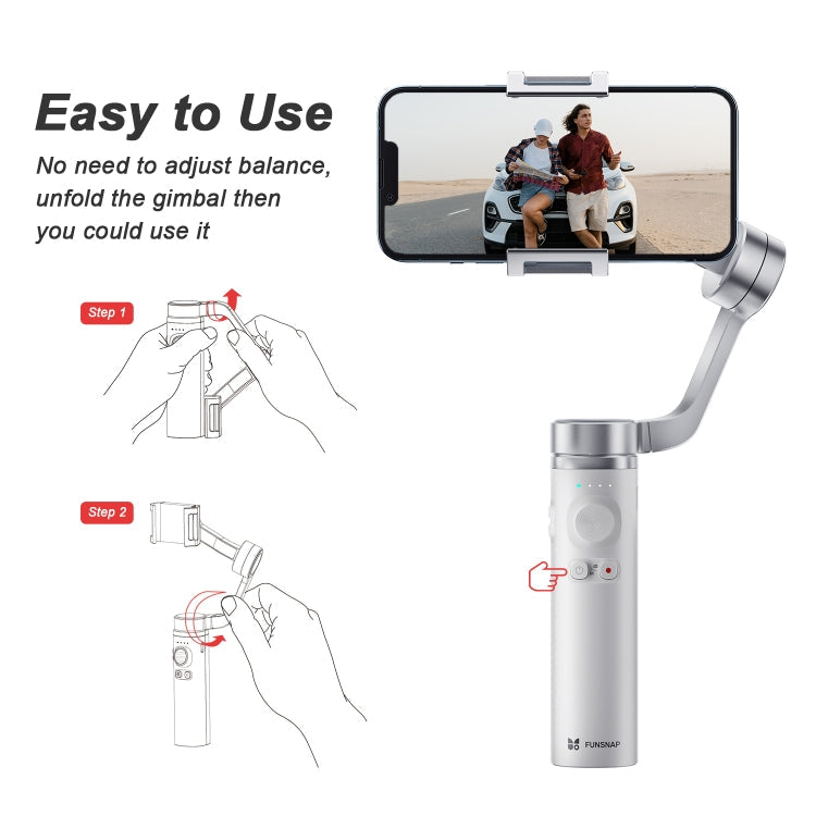 FUNSNAP Capture π Aluminum Alloy Arm 3-Axis Handheld Phone Gimbal, Combo Version(Grey)