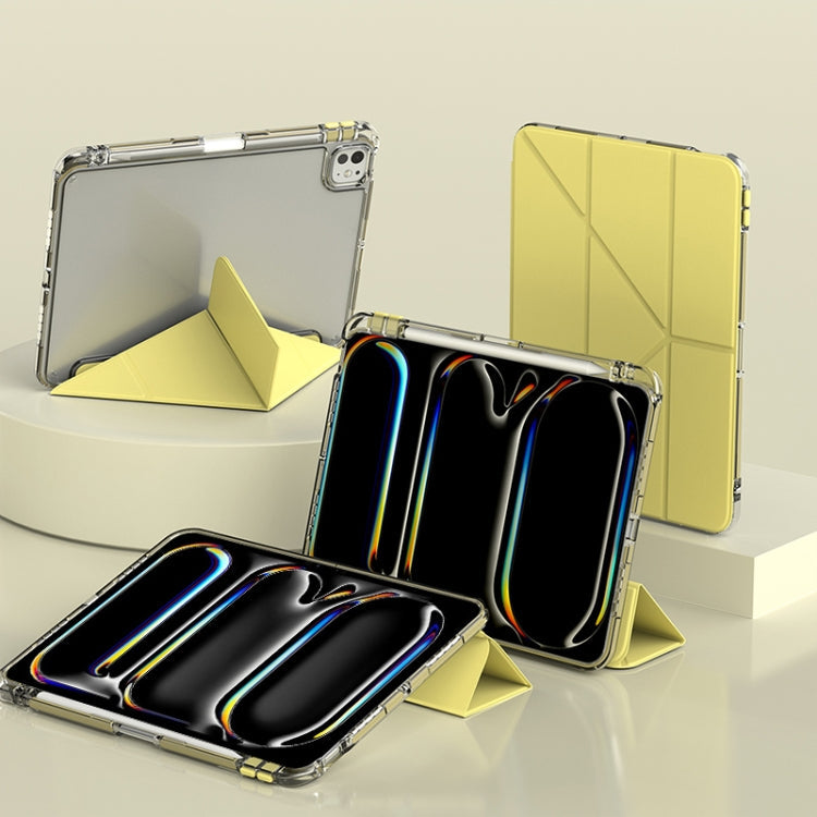 For iPad Pro 13 2025 / 2024 mutural Y-Shape Deformation Leather Tablet Case(Yellow)