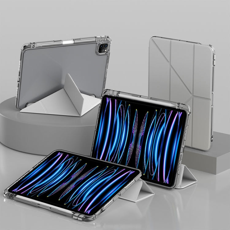 For iPad Air 13 2026 / 2024 / 2025 mutural Y-Shape Deformation Leather Tablet Case(Grey)