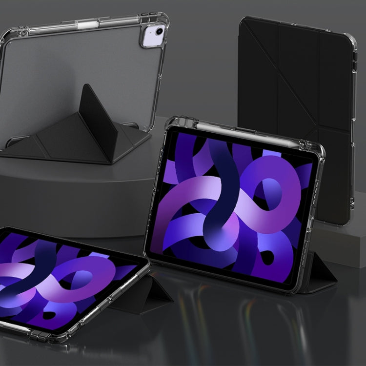 For iPad Air 11 2026 / 2025 / 2024 mutural Y-Shape Deformation Leather Tablet Case(Black)