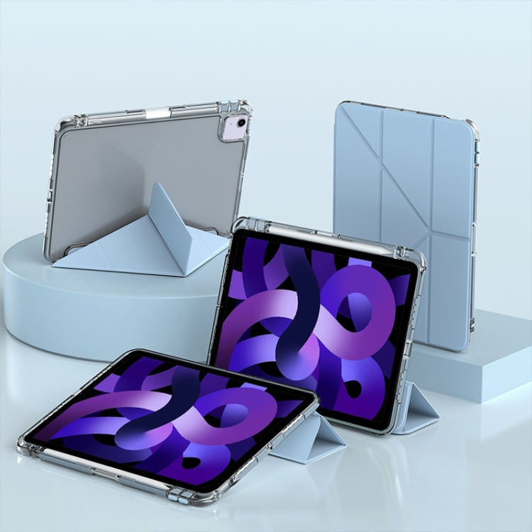 For iPad Air 11 2026 / 2025 / 2024 mutural Y-Shape Deformation Leather Tablet Case(Ice Blue)