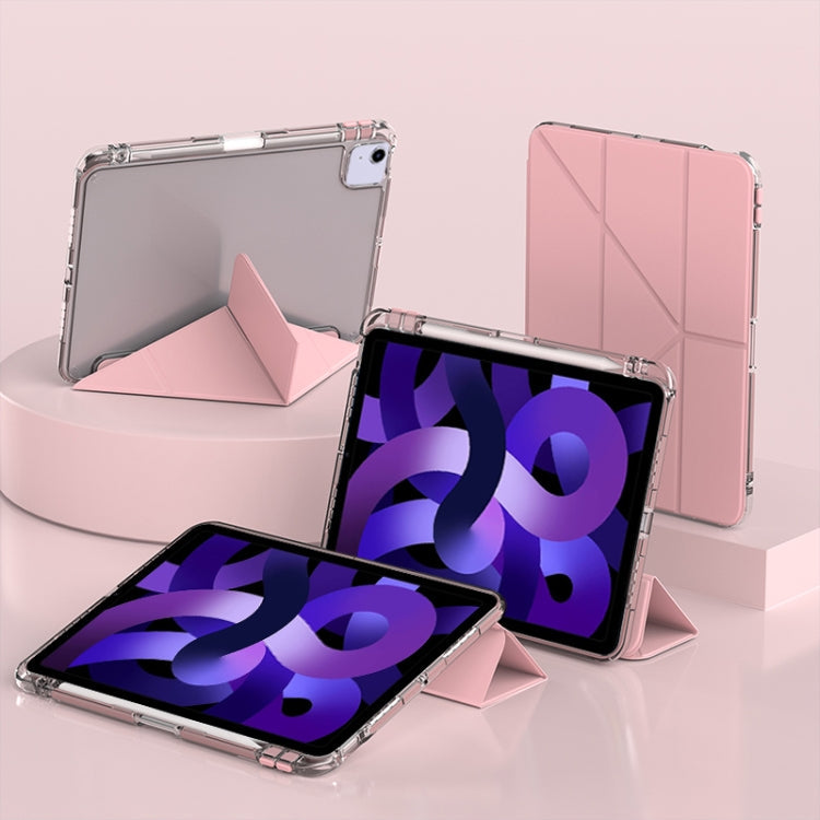 For iPad Air 11 2026 / 2025 / 2024 mutural Y-Shape Deformation Leather Tablet Case(Pink)