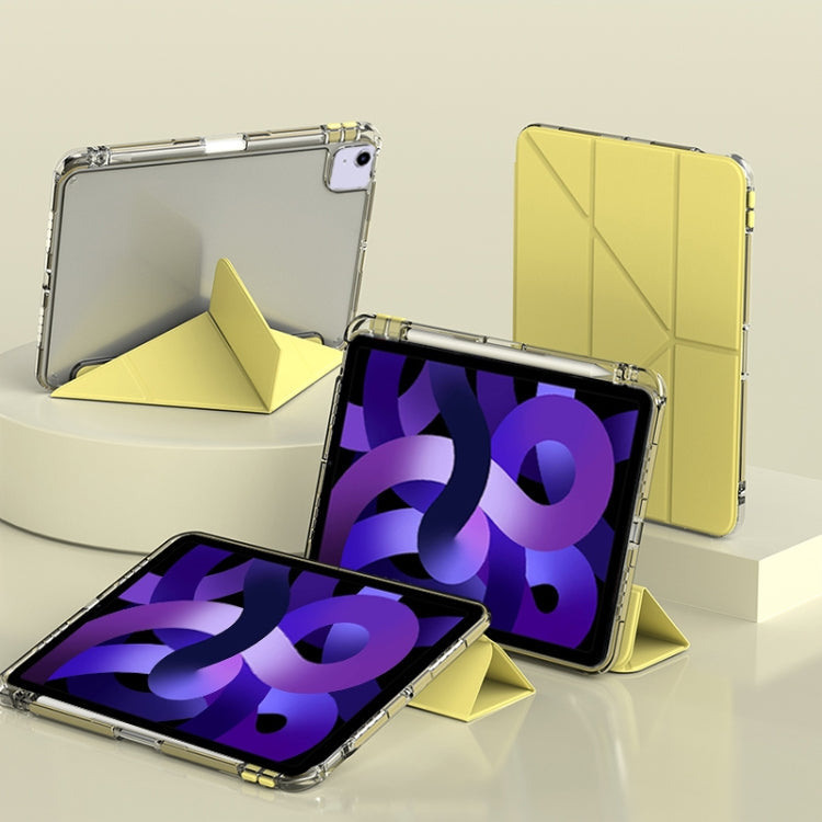 For iPad Air 11 2026 / 2025 / 2024 mutural Y-Shape Deformation Leather Tablet Case(Yellow)