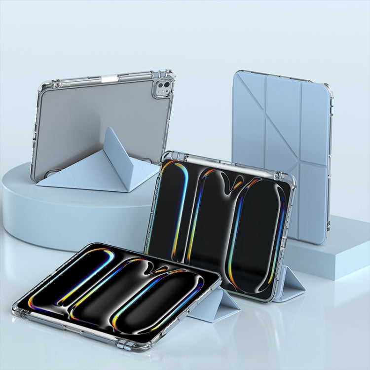 For iPad Pro 11 2025 / 2024 mutural Y-Shape Deformation Leather Tablet Case(Ice Blue)