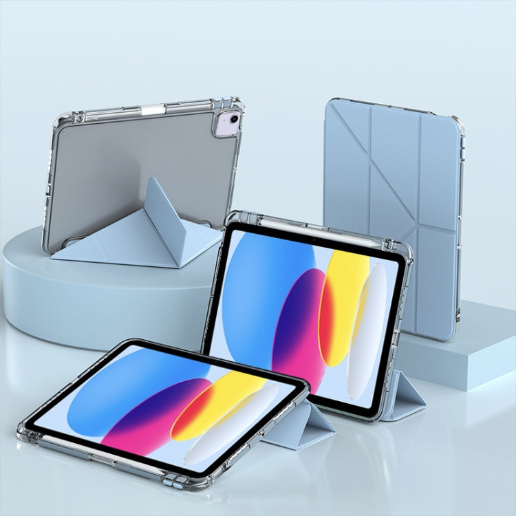 For iPad 2025 / 2022 mutural Y-Shape Deformation Leather Tablet Case(Ice Blue)
