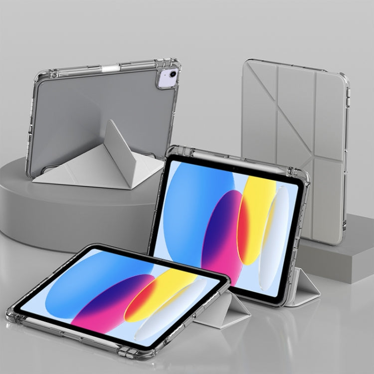 For iPad 2025 / 2022 mutural Y-Shape Deformation Leather Tablet Case(Grey)