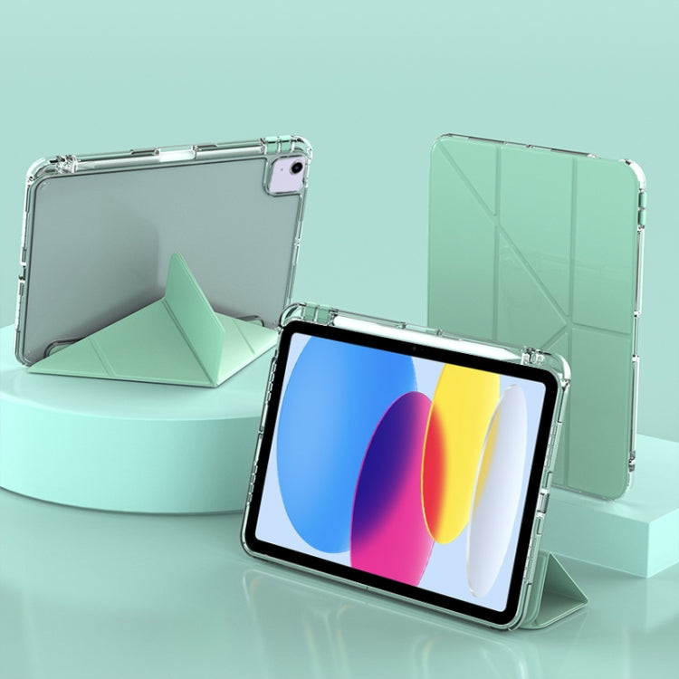 For iPad 2025 / 2022 mutural Y-Shape Deformation Leather Tablet Case(Green)