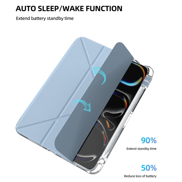 For iPad 2025 / 2022 mutural Y-Shape Deformation Leather Tablet Case(Grey)