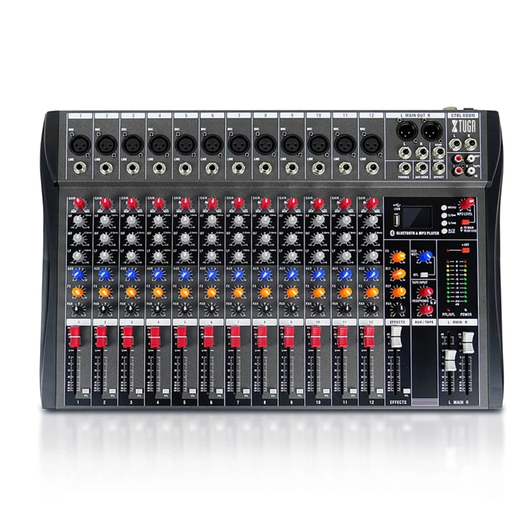 XTUGA CT120X 12-Channels Audio Mixer DJ Mixing Console with 48V Power Supply(AU Plug)